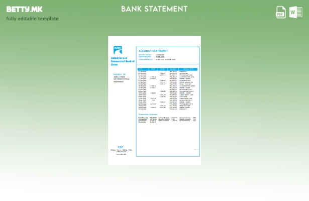 Модерен стил Шаблон за збор за извод на банкарска банка на Кина, индустриска и т